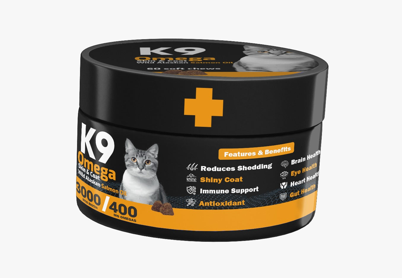 K9 - مكمل غذائي للقطط (الألاسكية البرية) 60 قطعة
