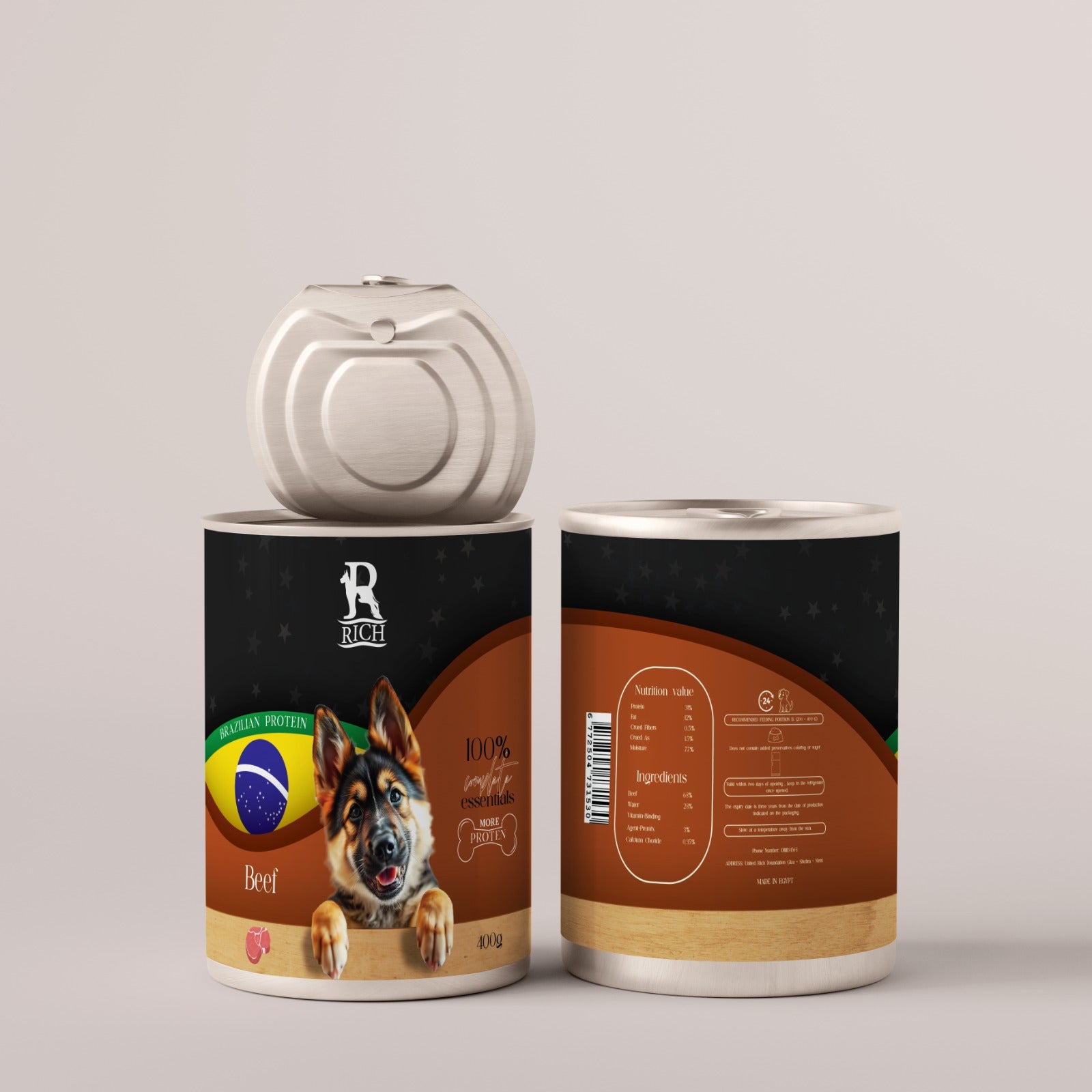 طعام رطب غني للكلاب لحم البقر 400 جرام