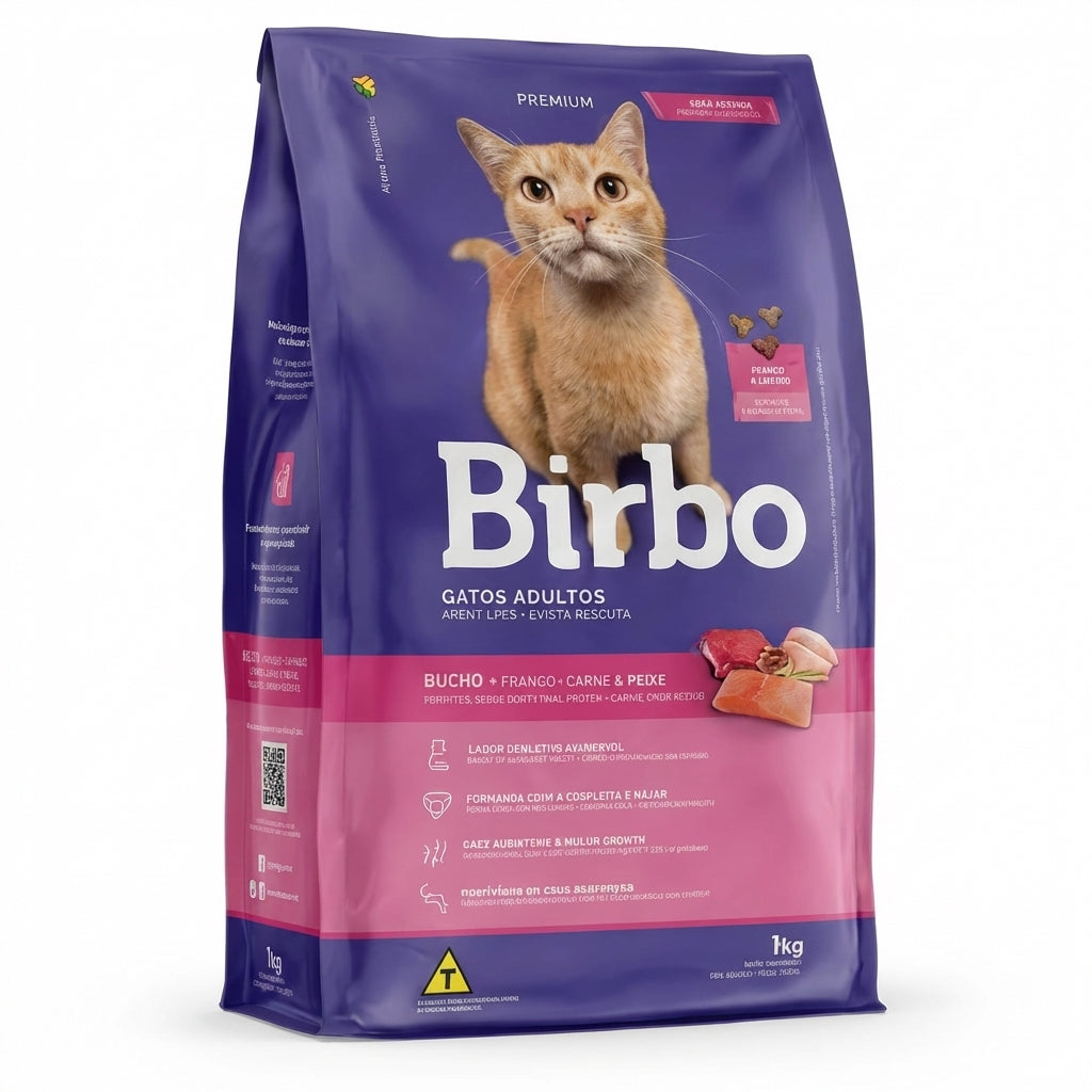 Birbo Cat Dry Food Adult Chicken, Beef & Fish - 1 Kg