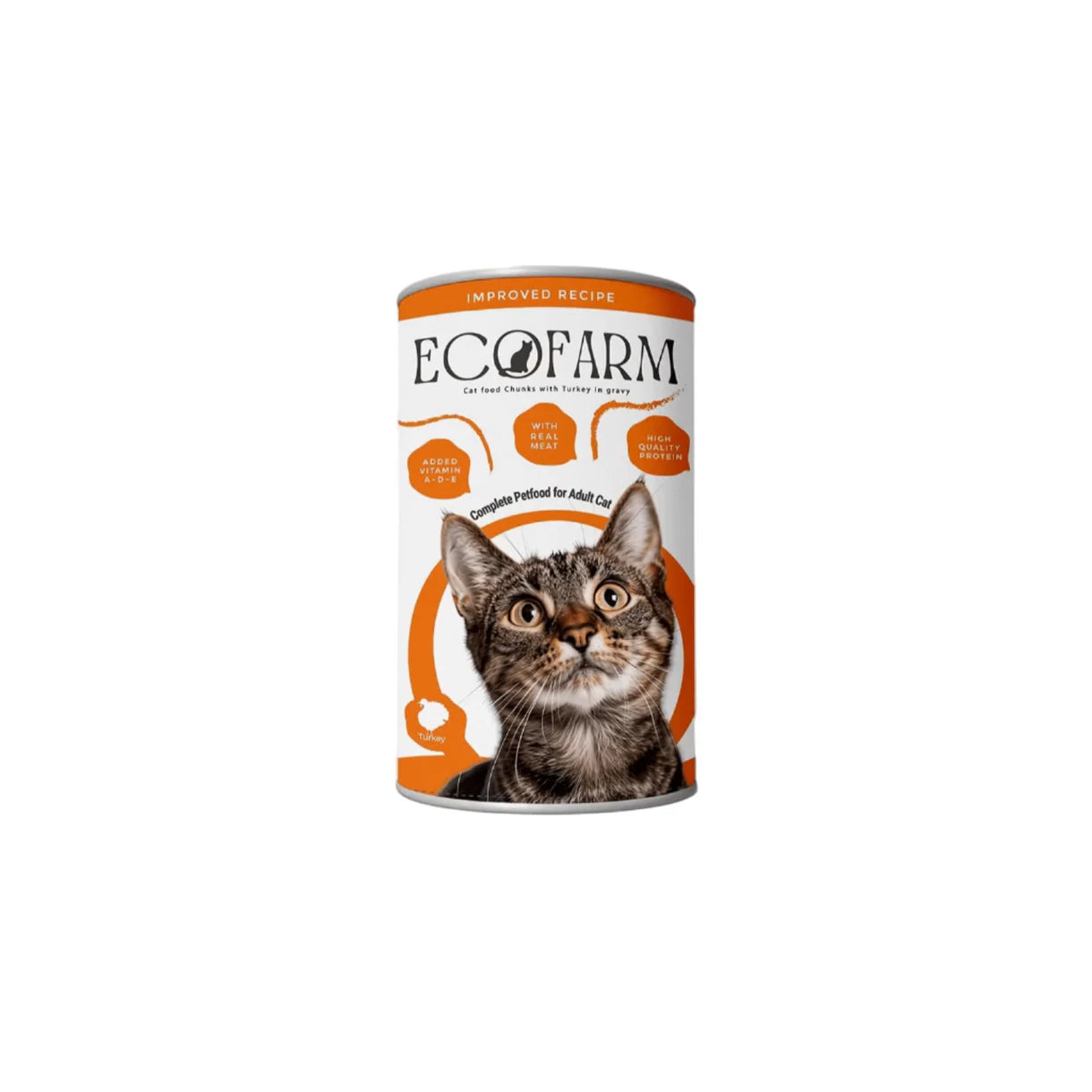 Ecofarm Cat Wet Food Adult Chunks With Turkey In Gravy Can 400g