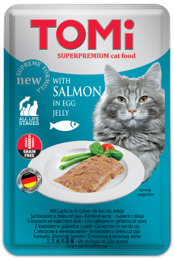 تومي مع سمك السلمون في هلام البيض 100 غرام