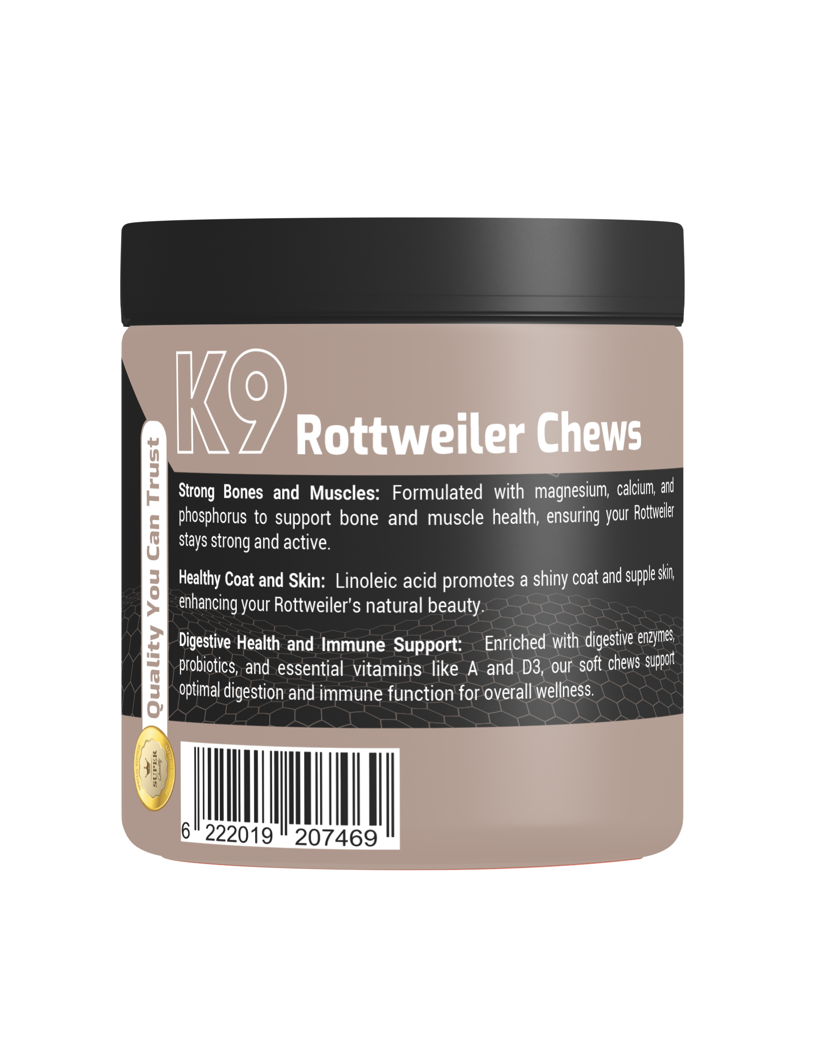 K9 - مكمل غذائي للكلاب (روتويلر) 90 قطعة