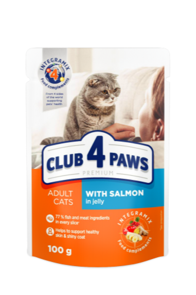Club 4 Paws Cat Wet Food Adult with Salmon - Pouch 100 g