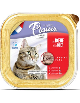 Plaisir Cat Wet Food Adult Pate With Beef ‏ 100g