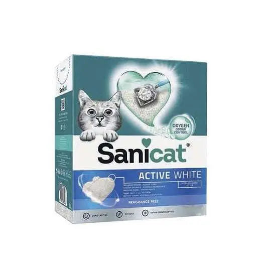 رمل ساني كات أبيض نشط خالي من العطور، فائق التكتل، 10 لتر