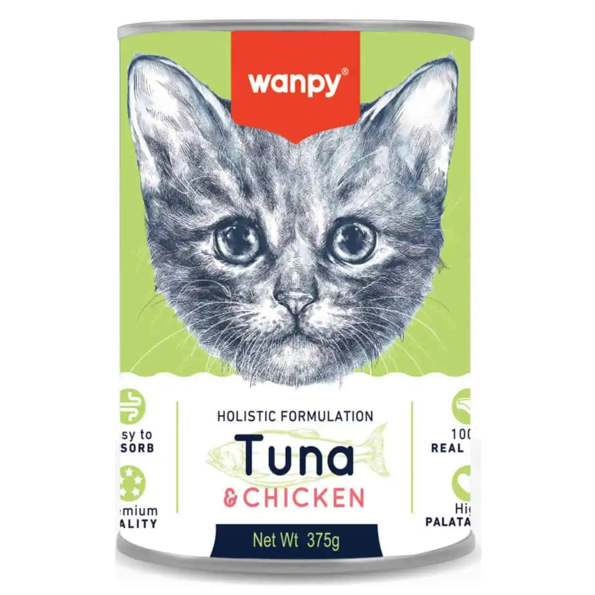 Wanpy Cat Wet Food Tuna&Chicken Can 375g