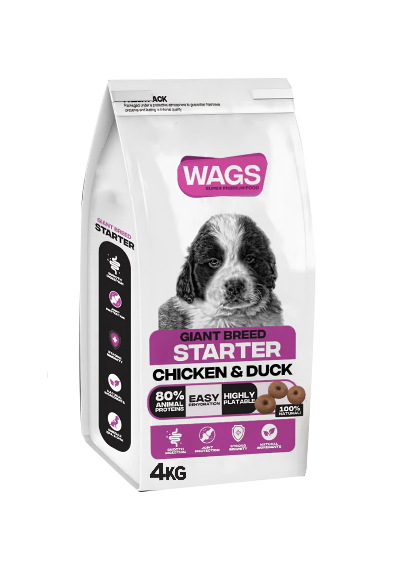 Wags Dog Dry Food Giant Starter Chicken & Duck 4 kg