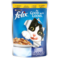 PURINA FELIX As Good as it Looks Chicken in Jelly Wet Cat Food Pouch 100g