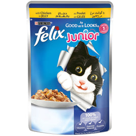 PURINA FELIX As Good as it Looks with Chicken in Jelly Wet Junior Cat Food Pouch 100g