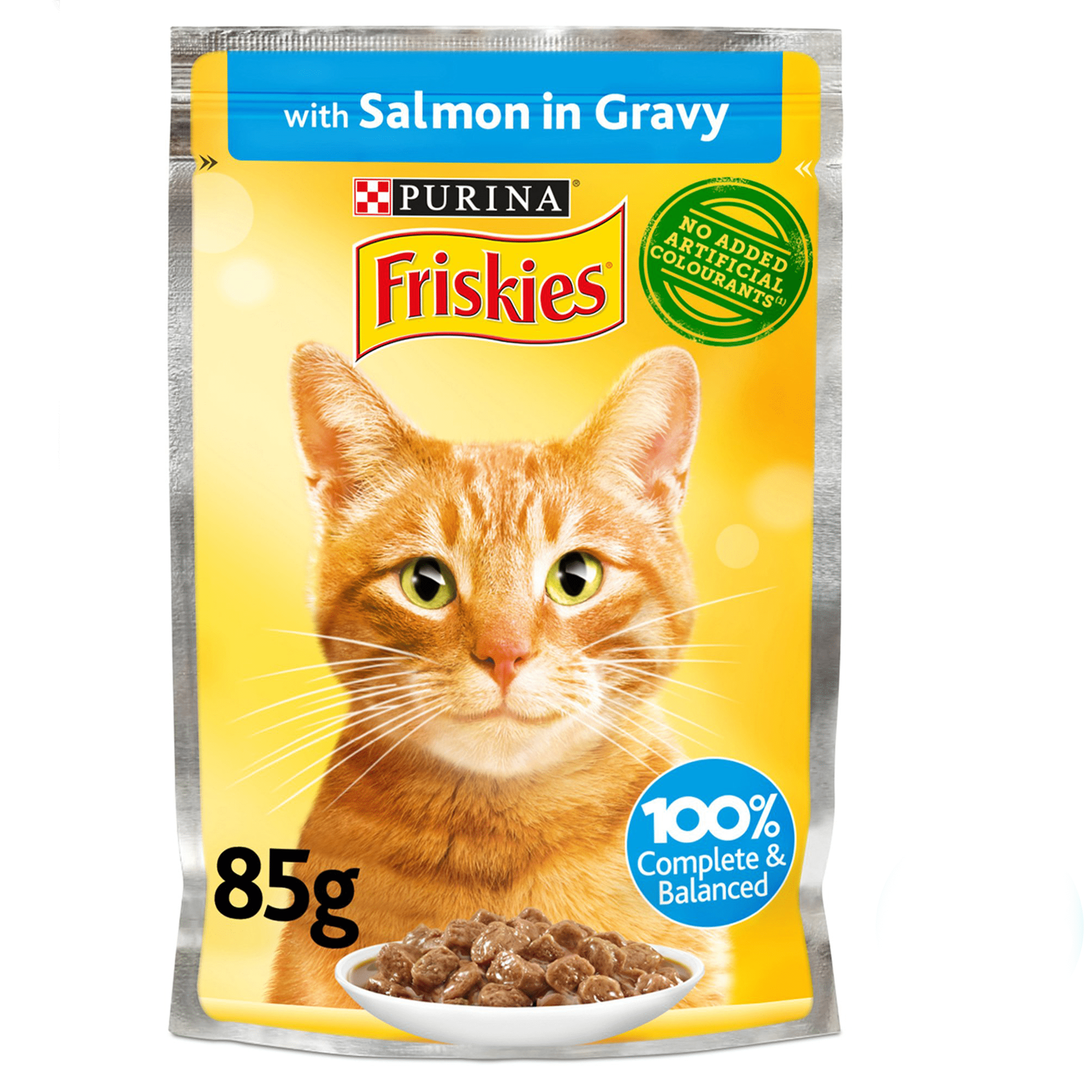 Purina Friskies Salmon Chunks in Gravy Wet Cat Food Pouch 85g