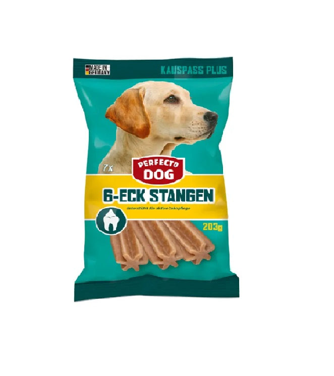 Perfecto Dog 6-corner sticks 7 pieces 203gm (Dental Sticks)