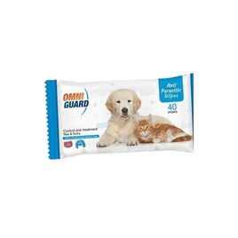 Omni Guard Anti Flea & Ticks Wipes for Cats & Dogs - 40 Wipes