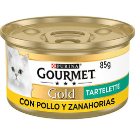 GOURMET Gold Tartelette wet cat food with chicken and carrots tin 85 g