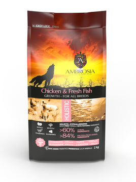 Ambrosia Dry Food with Chicken and Fish for Puppies 2 kg