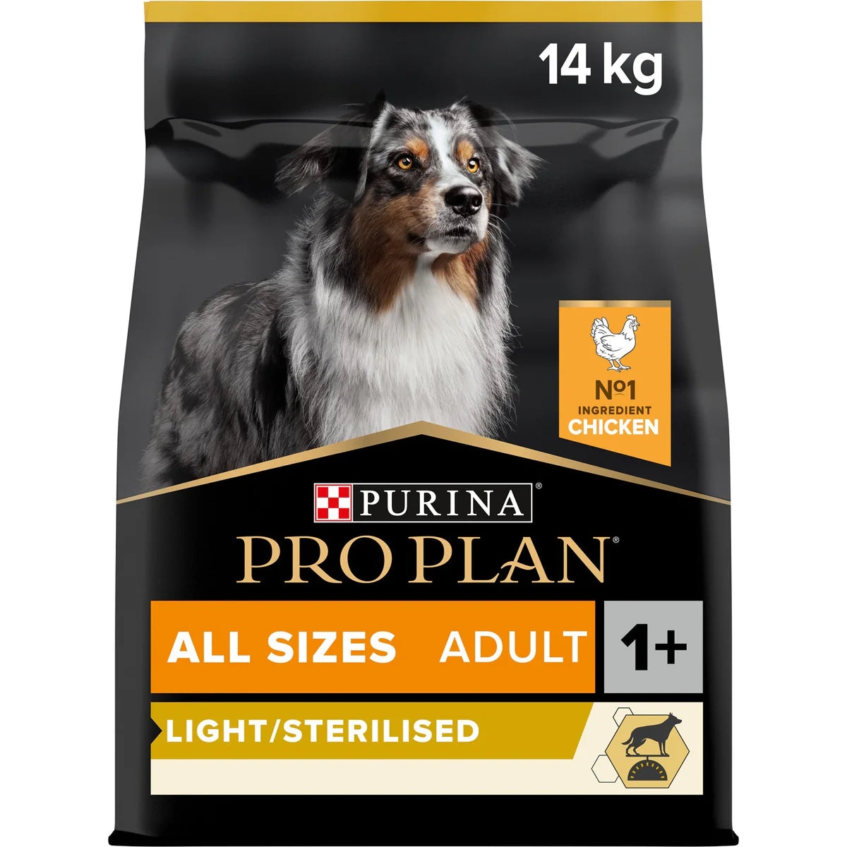 PURINA Pro Plan All Sizes Adult Light Sterilised with OPTIWEIGHT Rich in Chicken Dry Dog Food  14 KG