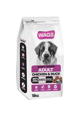 WAGS Dry food For Adult Giant dog with chicken and duck 18 kg