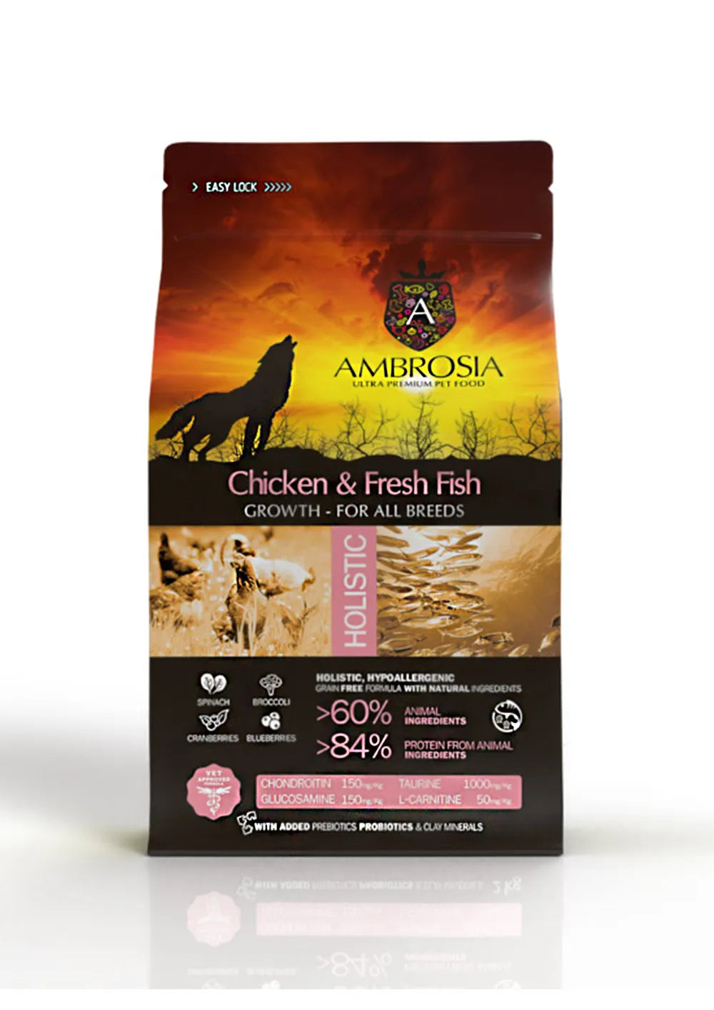 Ambrosia For Dog Puppy  Chicken & Fresh Fish All Breeds 6 Kg