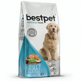 Bestpet dry food for Adult Dogs with Fish and rice 15 kg