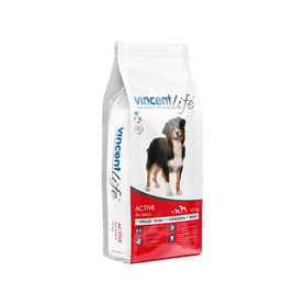 Vincent Life Active Chicken and Rice Dry Food For Active Dogs 15Kg