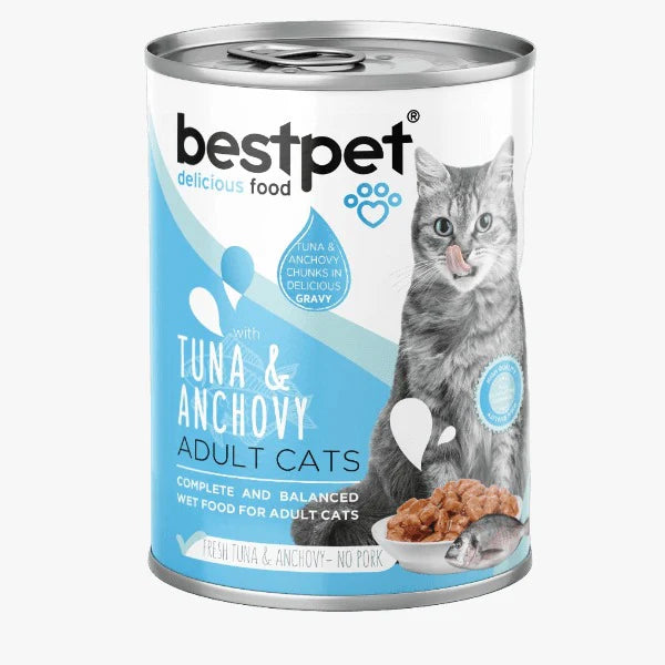 Best pet Tuna & Anchovy Adult Cat Wet Food – 400g
