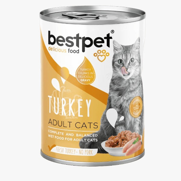 Best Pet Cat Wet Food Adult Turkey - Can 400g