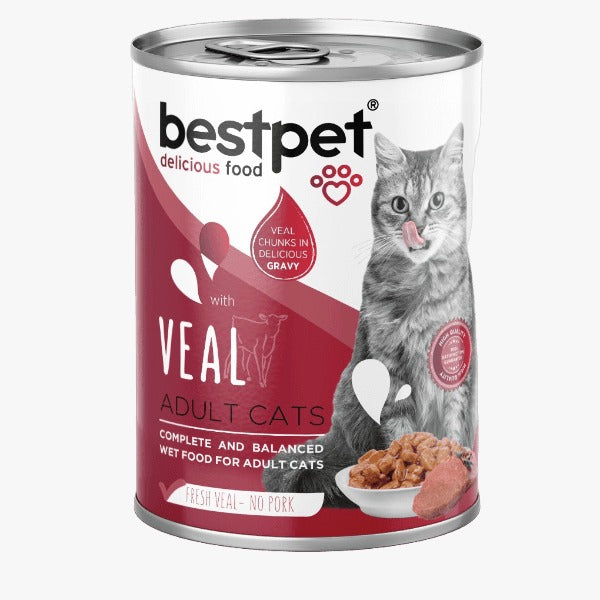 Best Pet Cat Wet Food Adult Veal - Can 400g