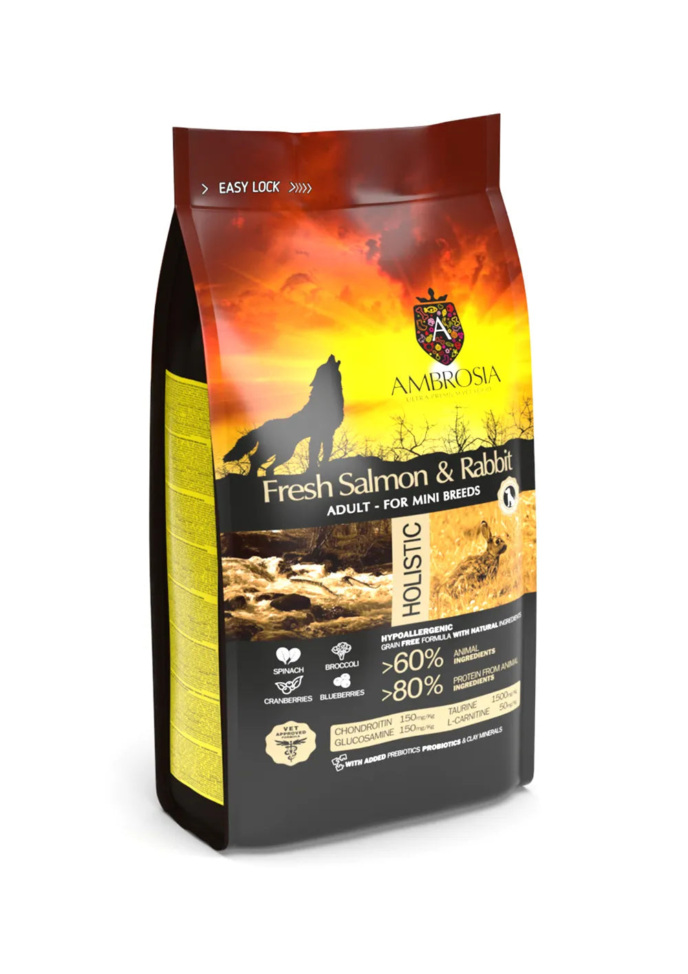 Ambrosia Fresh Salmon & Rabbit Adult For Mini Breeds 5kg