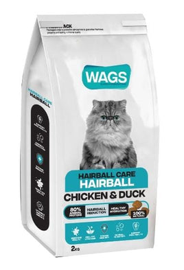 Wags Cat Dry Food Hairball Chicken & Duck 2 kg