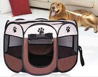 Pet Playpen Kennel Cage (Small, Brown) 65