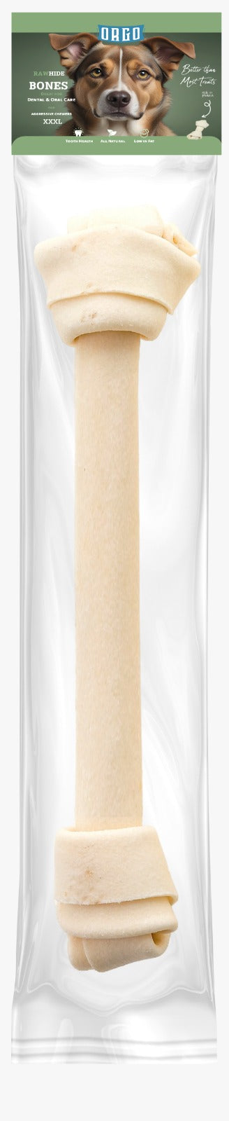 Orgo Rawhide Bones For Dog Dental Oral Care 1 PC XXXL