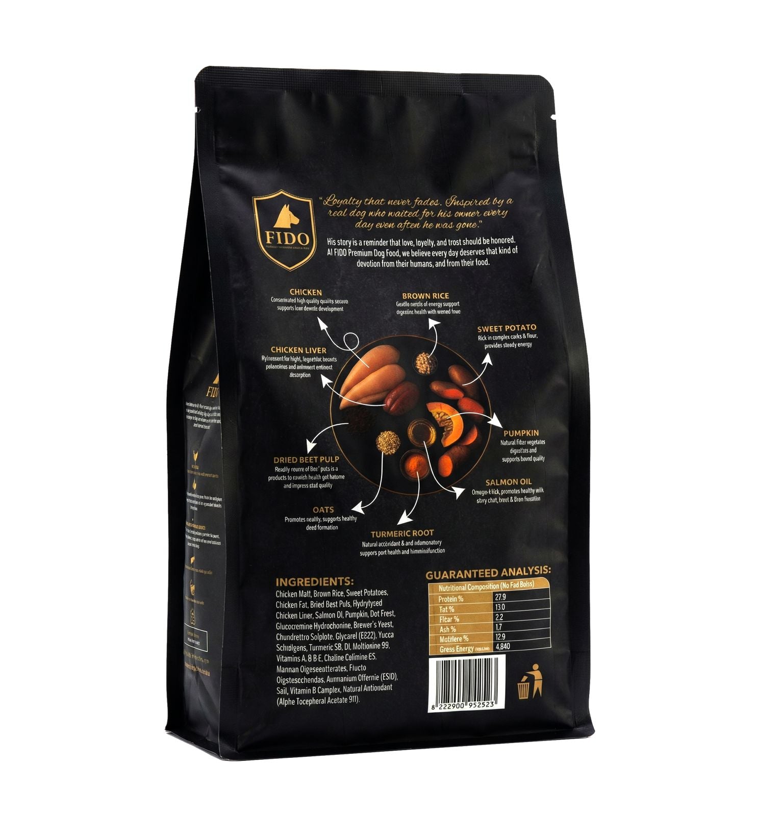 FIDO Premium Dry Food for Adult Dogs (All Breeds) - Real Chicken with Healthy Grains - 4 kg