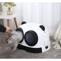 Panda Cat Drawer Closed Litter Box