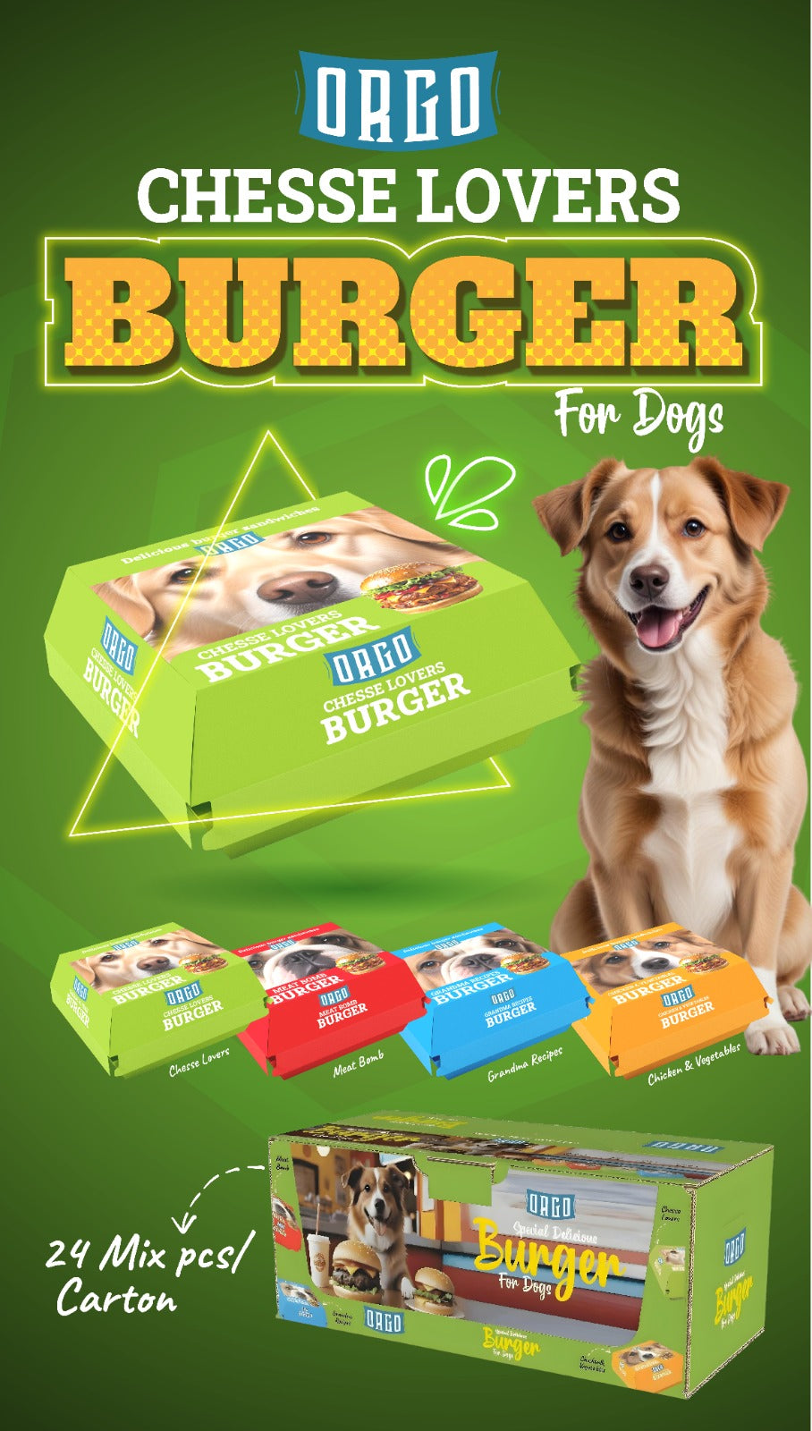 Orgo Treats Dog Burger Chesse Lovers 2 pices