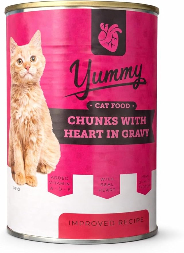 Yummy Cat Wet Food Adult Heart in Gravy - Can 400g