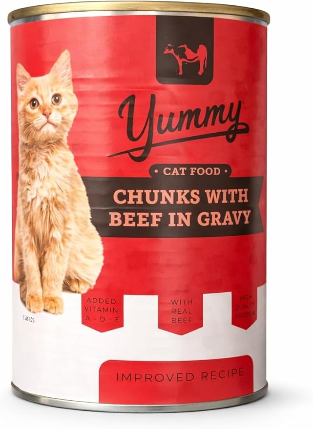 Yummy Cat Wet Food Adult Beef in Gravy - Can 400g