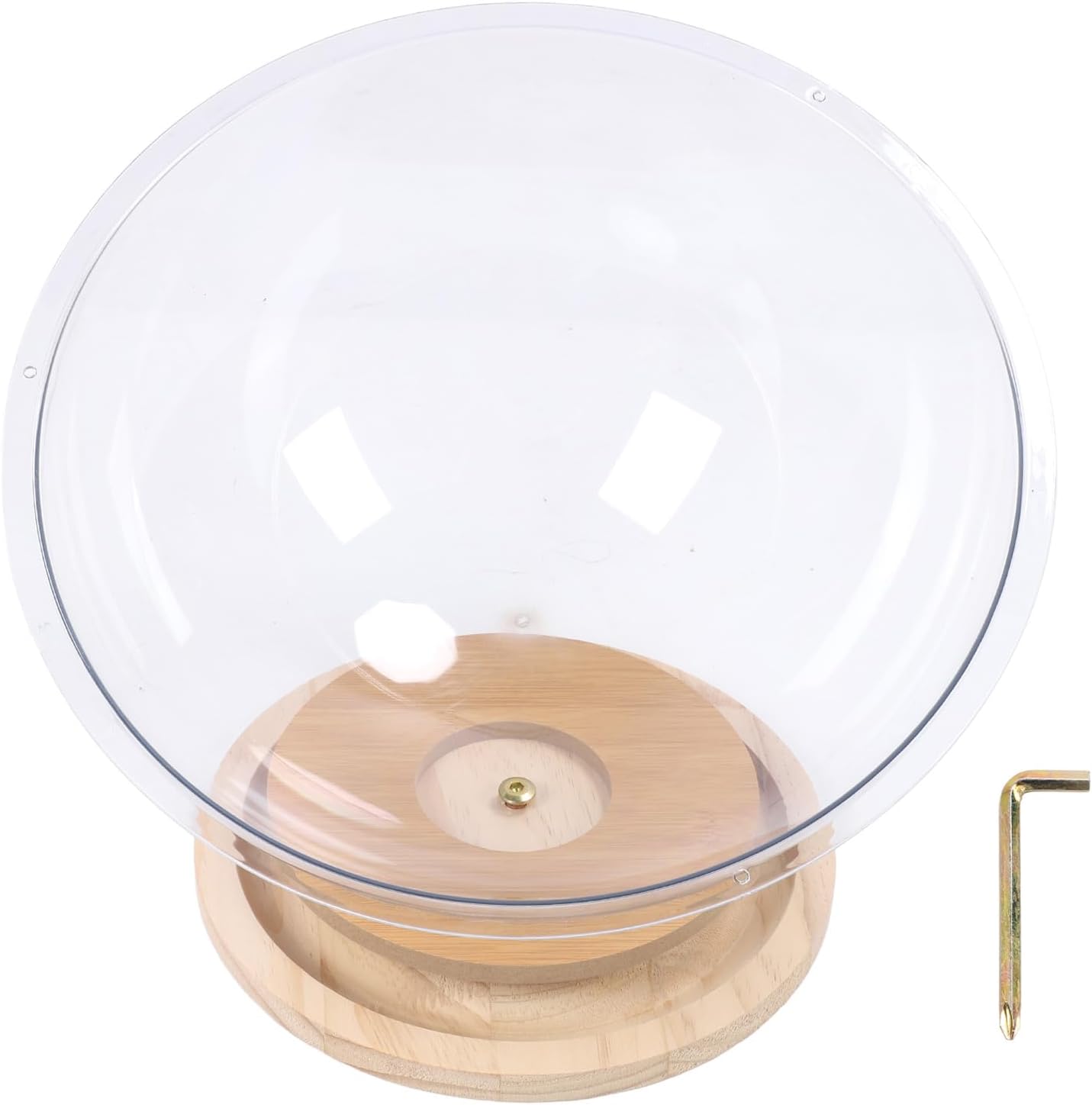 Transparent cat house with wood turntable