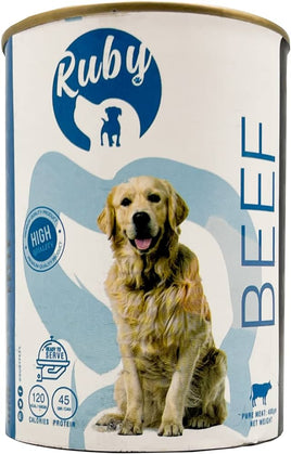 Ruby Dog Wet Food Adult Beef - Can 400g