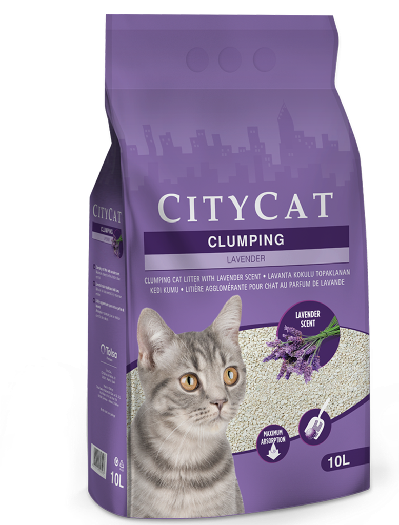 Citycat Clumping Cat Litter - Lavender Scented 10 L