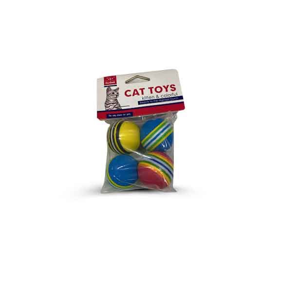 Colorful Foam Balls Cat Toy – 4 Pack