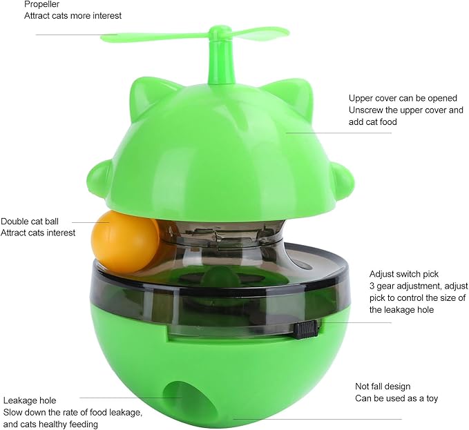 Hongchun Cat Toy Tumbler, Rlable Cat Toy Cat Food Dispenser Puzzle Toy Cat Toy Pet Toy Pet Product Tumbler