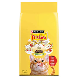 Purina Friskies Cat Dry Food With Meat, Chicken And Vig 7.5 Kg