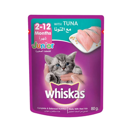 Whiskas Cat Wet Food Junior With Tuna- Pouch 80gm