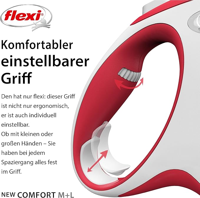 flexi® Comfort L Belt 8 m Red Roll Lead for Dogs up to 50 kg