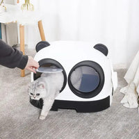 Panda Cat Drawer Closed Litter Box