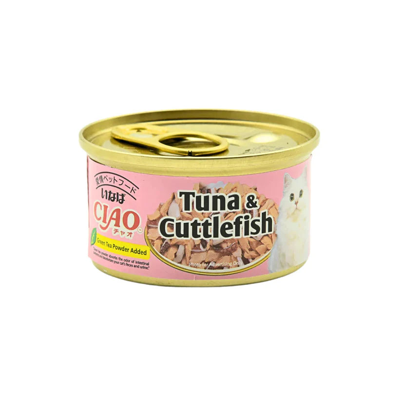 Ciao Cat Wet Food With Tuna & Cuttle Fish Can - 75g