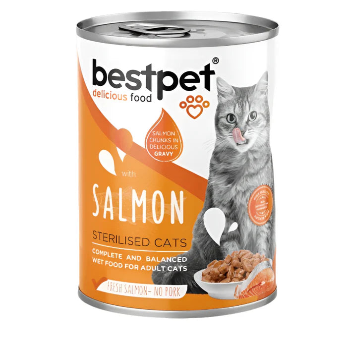 Best Pet Cat Wet Food Adult Salmon Sterilised - Can 400g