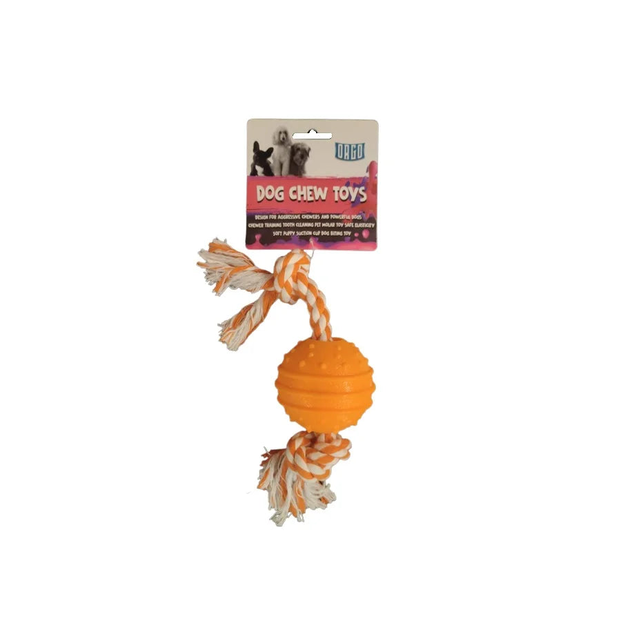 ORGO Rubber Ball With Rope Toy For Dog
