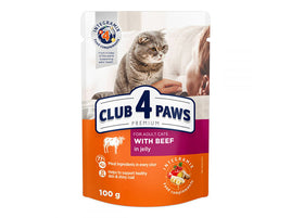 Club 4 Paws Cat Wet Food Adult with Beef - Pouch 100 g