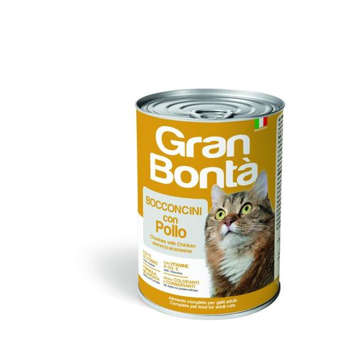 Gran Bonta Cat Wet Food Adult Chunks With  Chicken - Can 400g