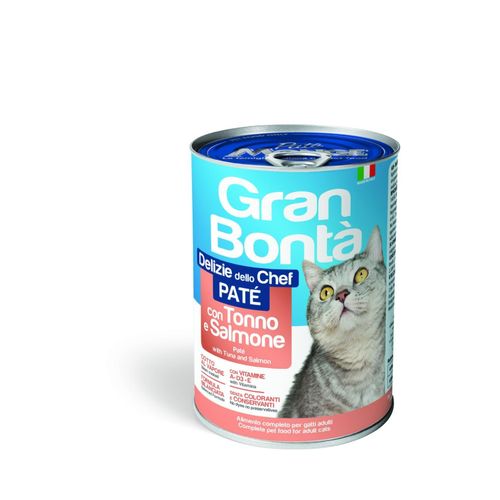 Gran Bonta Cat Wet Food Adult Pate With  Tuna & Salmon- Can 400g